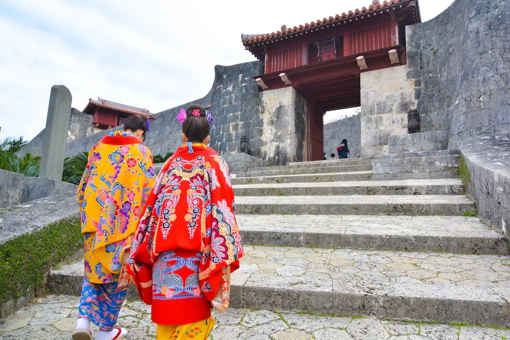 Steps to Shuri Castle - Naha, Okinawa, Japan