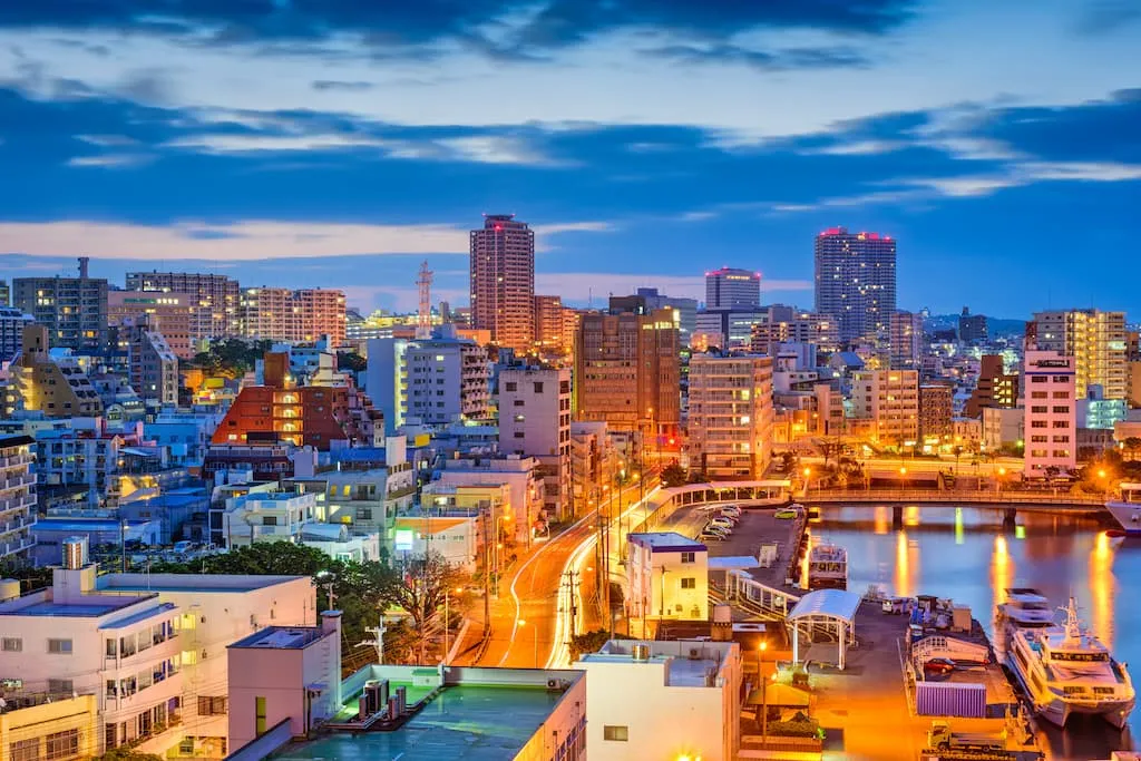 Night view of Naha, Okinawa, Japan